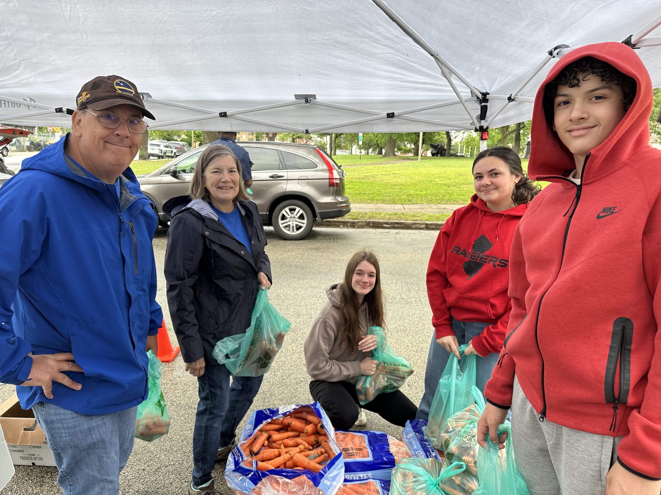 Volunteers at the food pantry